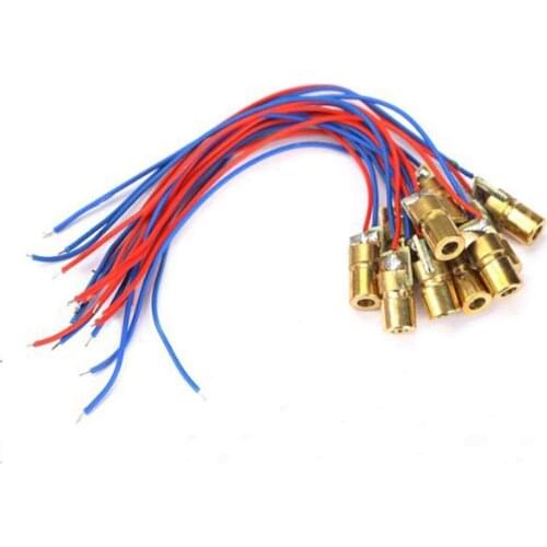 10pcs Laser Head Diode Dot Module WL Red mini 650nm 6mm 3V 5mW FZ0345