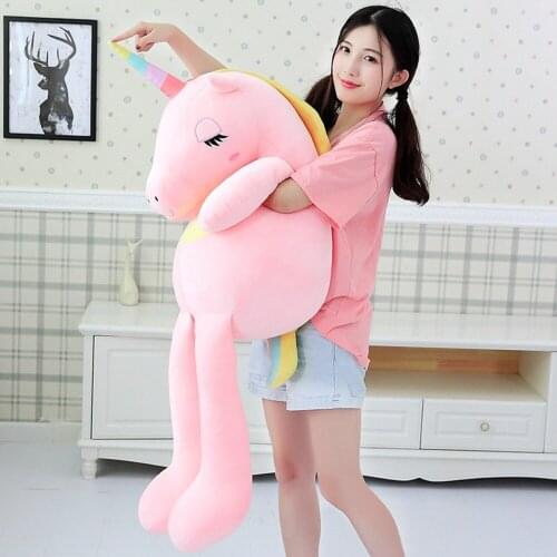 160cm Soft Unicorn Plush Toy Baby Kids Appease Sleeping Pillow Doll Animal Stuffed Plush Toy Birthday Gifts for Girls Children