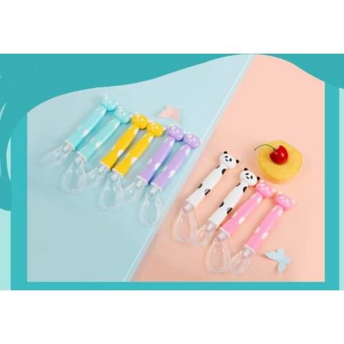 100set 2pcs/set Cartoon Spoon Suit Baby Silica Gel Soft Head A Soup Spoon Elbow The Group Combine Dress Baby Tableware Boxed