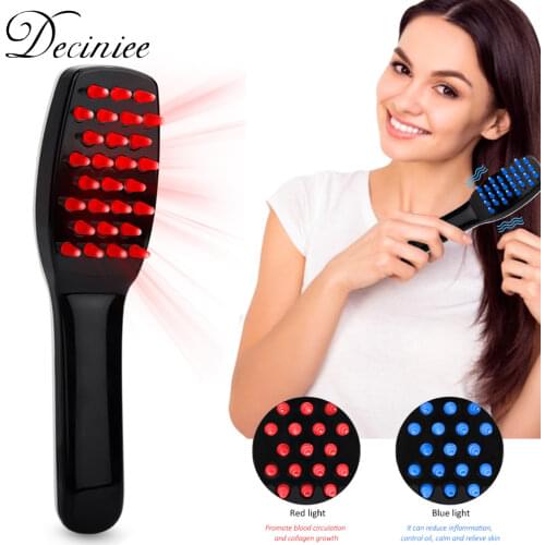Electric Scalp Massager Comb Hair Scalp Massage Vibration Therapy RedBlue Light Comb for Hair Care Hair Growth Prevent Hair Loss