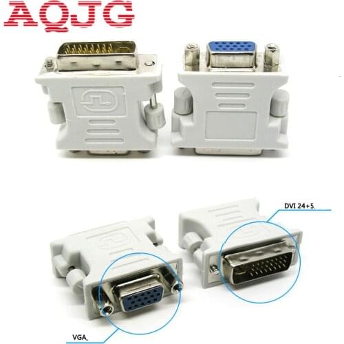 DVI-I 24+5 Male to HD 15 Pin VGA SVGA Female Video Card Monitor LCD Converter Adapter White AQJG