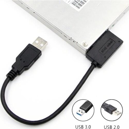 USB 3.0/2.0 To Sata II 7+6 Adapter Support Laptop CD/DVD ROM Slimline Drive 13 Pin Sata II Cable Sata USB Cable ConnectFit