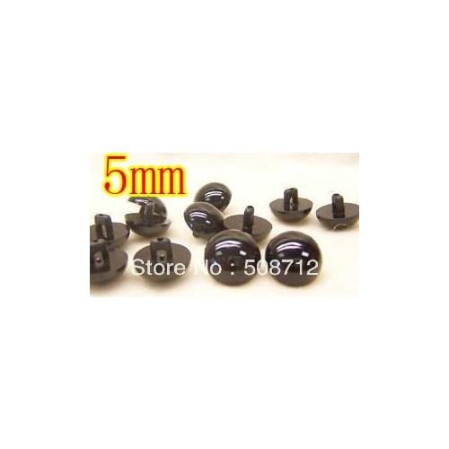 Free shipping!!!!200pairs black color SLIT PUPIL Sew On Plastic Safety EYES 5mm