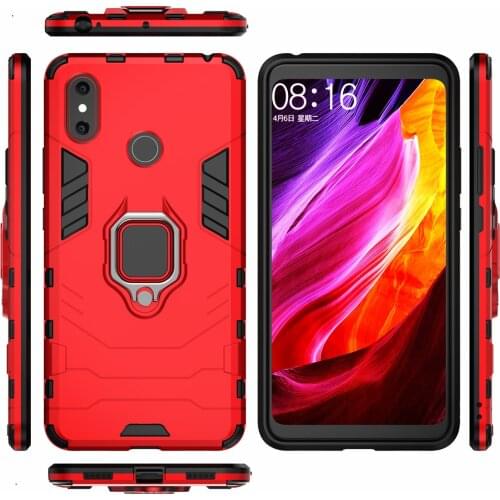 Phone Holder Finger Ring Case for Xiaomi Mi Max 3 Magnetic Armor Shockproof Cover on the for Xiomi Mi MAX 3 MAX3 MIMax3 Funda