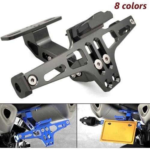 Motorcycle Rear License Plate Mount Holder LED Light Moto Bracket Frame For Yamaha XSR 700 900 TDM 900 YBR 125 YZF R15 WR250R