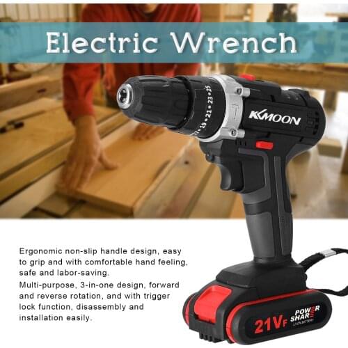 KKmoon 21V Electric Screwdriver Multifuctional Household Rechargeable Mini Electric Drill Rotation Way Speeds Torques Adjustable