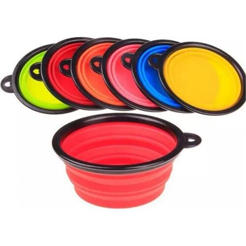 Hot Sale Pet Products silicone Dog Cat Bowls Pet Folding Travel Dogs Bowls for Food Drinking Water Bowl Pets Bowls Wholesale