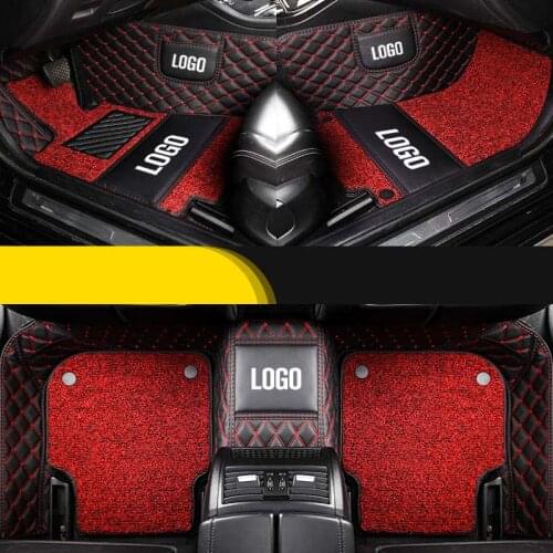 Black red leather car floor mat For peugeot 308 308sw 206 508 407 307sw 508sw 407sw 5008 2008 307 207 301accessories carpet rugs