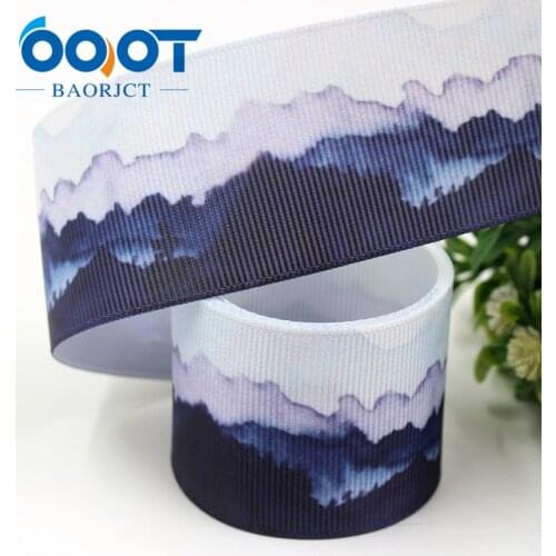 OOOT BAORJCT I-19306-531,38mm,10yards landscape Thermal transfer Printed grosgrain Ribbons,bow cap DIY accessories decorations
