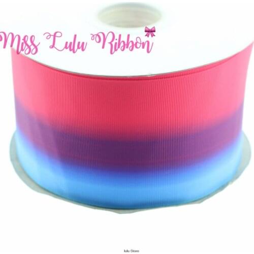 6mm-75mm rainbow printed ribbon gradient grosgrain ribbon diy handmade hair bows wedding decoration 50 yards 1"25mm 38mm