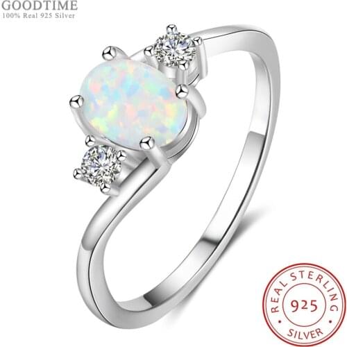 Fashion Silver 925 Jewelry Ring 925 Sterling Silver Fine Jewelry Opal Rings For Women Luxury Engagement Bridal Wedding Dress Up
