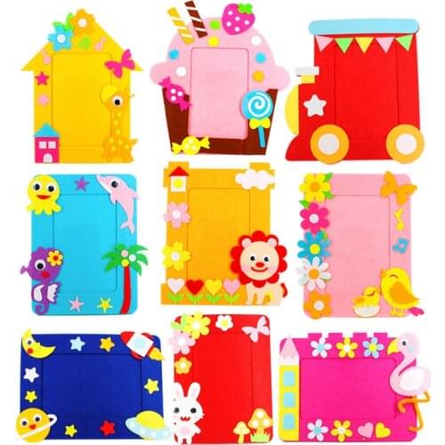 DIY Non-woven Picture Frame 3D Photo Frame Children Non-woven Stickers Handmade DIY Toys Material Package Craft Toys