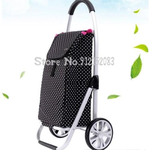 Elderly New Grocery Shopping Cart Shopping Folding Portable Trailer Trolley Aluminum Alloy Trolley Household