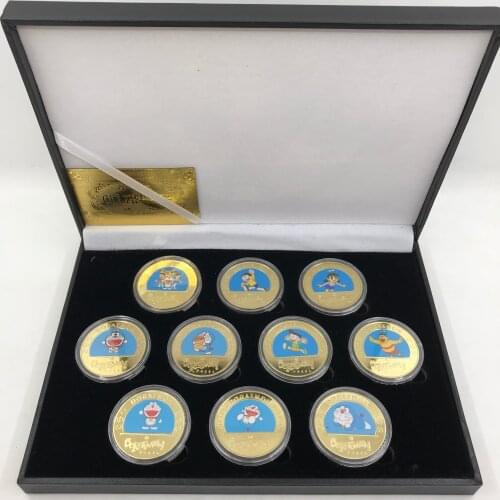 New Version Japanese Anime Cartoon Cute Cat with Magic Pocket Gold Coins For Kids Gift Decoration plated coin