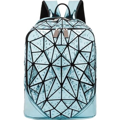 2021 New outdoor lady bag laser girl school zipper big capacity geometric hippop backpack