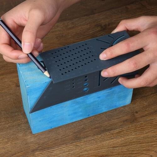 New Arrival Woodworking Gauge Ruler 3D Mitre Angle Measuring Square Measure Tool 90 Degree with Carpenter Pencil high quality