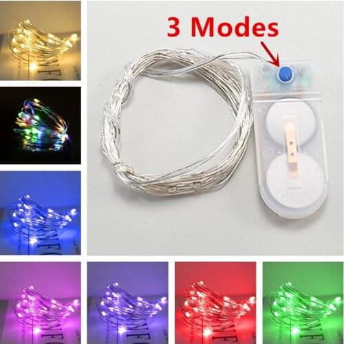 New 3 Modes Copper Wire LED Fairy String Light Garland Christmas Decoration for Home Room Wedding New Year Decor Battery Powered