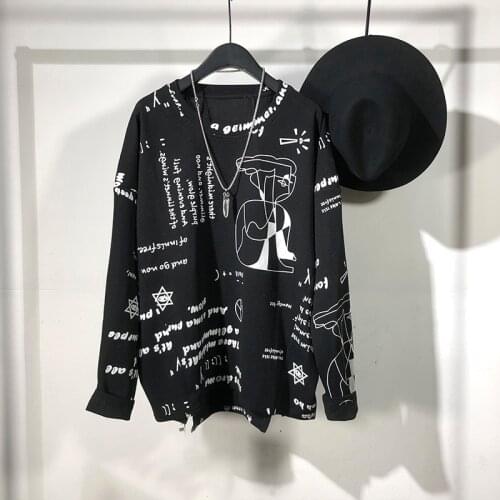 Owen Seak Men Pullover Sweatshirts Print Autumn High Street Wear Hip Hop Bottoming Sweatshirts Shirt