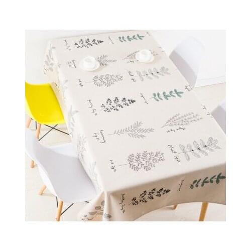 Thicken nordic linen tablecloth table cloth garden fresh green forest leaf simple modern coffee home decoration table cover gift