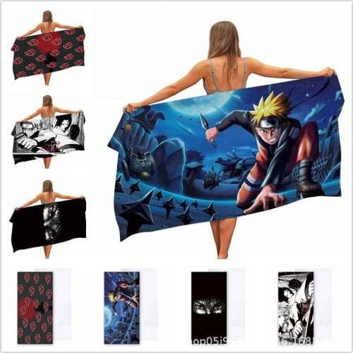 NARUTO Beach Towel Cartoon Anime Double-sided Velvet Quick Dry Beach Towel Bath Towel Sports Swimming Towel Christmas Gifts
