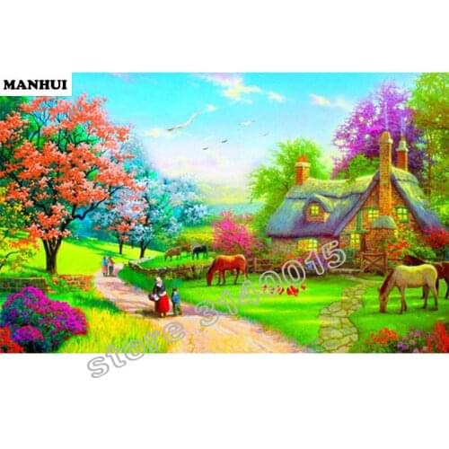 Full Square Diamond 5D DIY Diamond Painting Dream home Embroidery Cross Stitch Rhinestone Mosaic Painting Home Decor BCD367