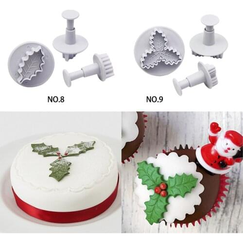 Christmas Leaf Holly Leaf Spring Mold Fondant Mold Cartoon Steamed Bun Baking DIY Kitchen Cartoon Steamed Bun Mold