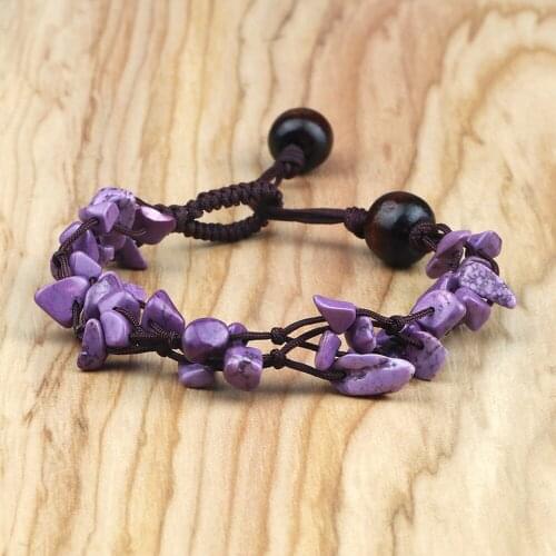 Reiki Natural Stone Braided Bracelets Healing Chipped Gravel Irregular Beads Bracelet Best Friend Gifts Bangles For Women Girls