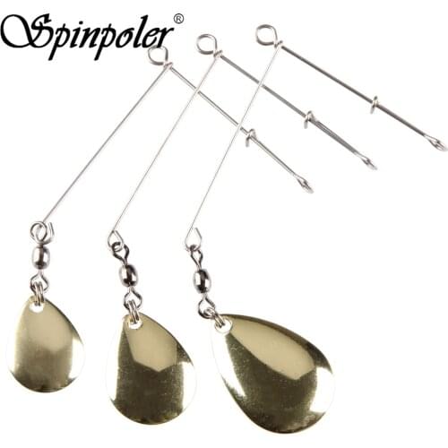 Spinpoler Metal 5pcs Gold Sliver Sequins With Swivel Pin Leech Spinner Spoon Offshore Hard Fishing Lure