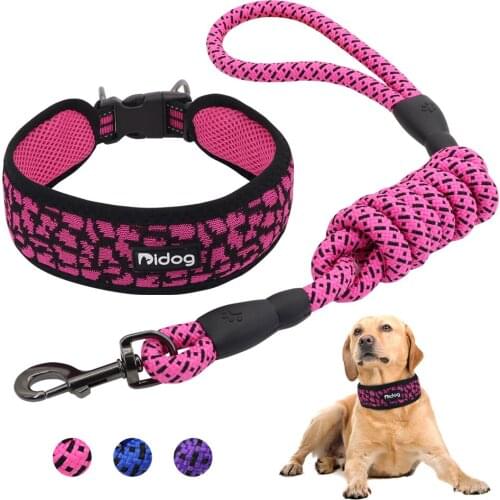 Breathable Nylon Mesh Dog Collar Harness Walking Training Pet Puppy Dog Leash For Small Medium Large Dogs Pitbull Pet Products