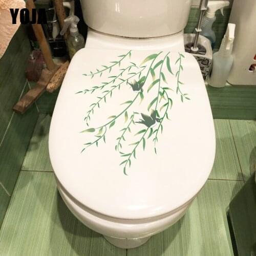 YOJA 21.2X22.9CM Spring Sun Shines On Willow Fresh Toilet Sticker Classic Home Wall Decor Decal T1-1269
