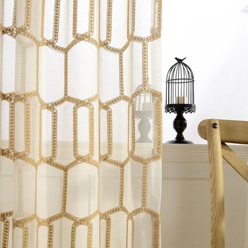 Back Sheet 2017 american child velvet embroidery honeycomb embroidered luxury king garden house curtains golden and white voile