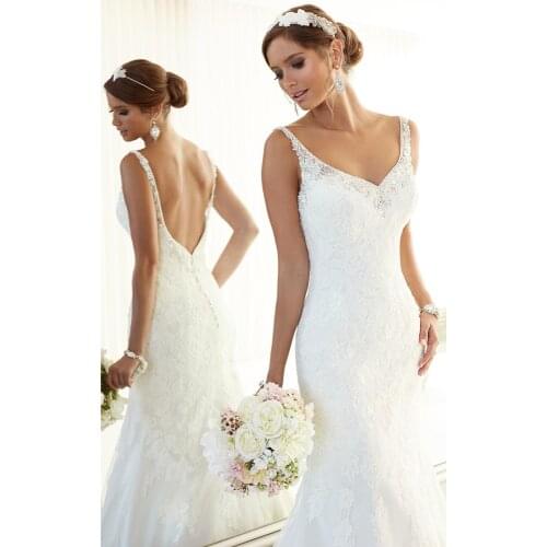 Vestido De Noiva Vintage Sexy Backless Wedding Dresses Lace Mermaid Wedding Dress 2015 Bridal Gown Casamento Robe De Mariage