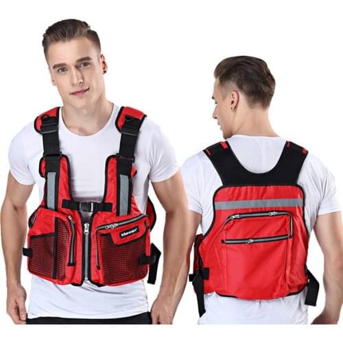 Fishing Vest Multi-Pocket Fly Fishing Jacket Buoyancy Vest Adjustable Drift Waistcoat For Kayaking Sailing Water Sports