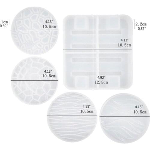1 Set Coaster+Base Stand Epoxy Resin Mold Cup Mat+Storage Rack Silicone Mould DIY Crafts Ornaments Making Tool