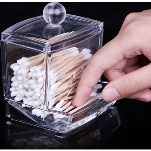 1Pcs Transparent Cotton Swabs StickTattoo Machine Pen Holder Storage Box Cosmetic Makeup Organizer Case High Tattoo supply