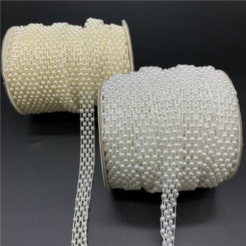 2yards/Lot 14mm White Ivory Imitation Pearl Beads Chain Garland Flowers Acrylic Beads For Jewelry Making BEA1024
