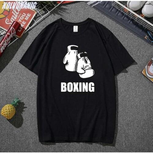 2021 Hot Sale Summer 100% Cotton Coolest Boxing Gloves Graphic T Shirts Men Short Sleeves Oversized Hip Hop T-Shirt Tops Punk