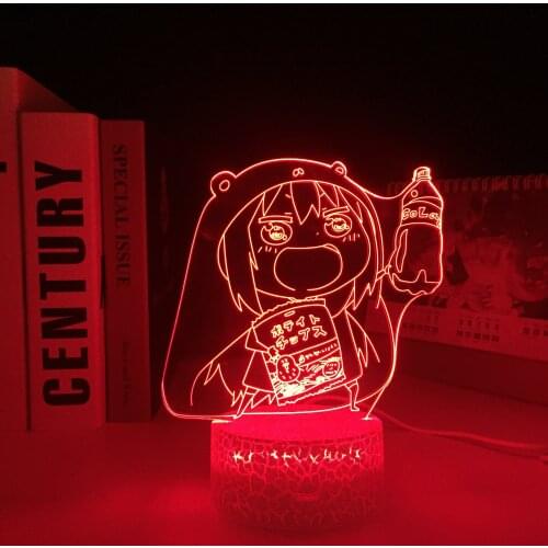 Anime Himouto Umaru Chan Acrylic 3D LED White Base Lamp for Kids Birthday Gift Night Light Bedroom Decor Desk Light