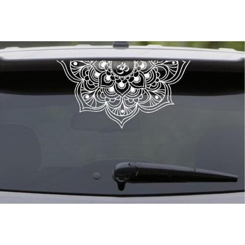 Car Sticker OM Decal Mandala Car Decal OM Mandala Sticker Yoga decal Flower Decal Mirror sticker HJ1037