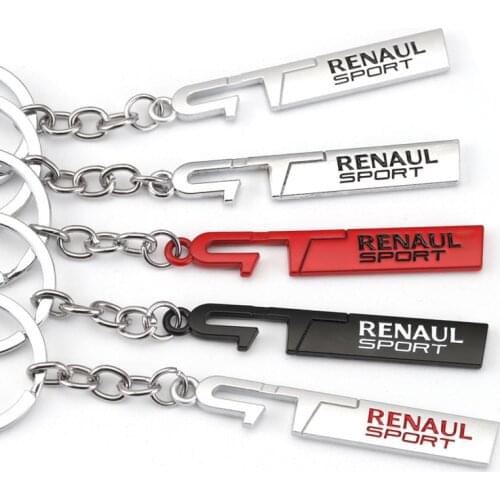 Car Keyring GT Sport Logo Keychain for Renault Clio Scenic Safrane Vel Satis Arkana laguna Talisman Koleos Sandero Logan Megane
