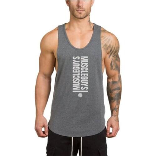Brand Bodybuilding Clothing Men Fitness Shirts Cotton Men Tank Top Sportwear Gyms Stringer Tank Top Muscle Guys Sleeveless Vest