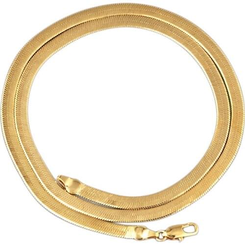 Fashion 8-10 mm Snake Chain Necklace Gold Plated Chain blade snake bone copper jewelry mens and womens accessories