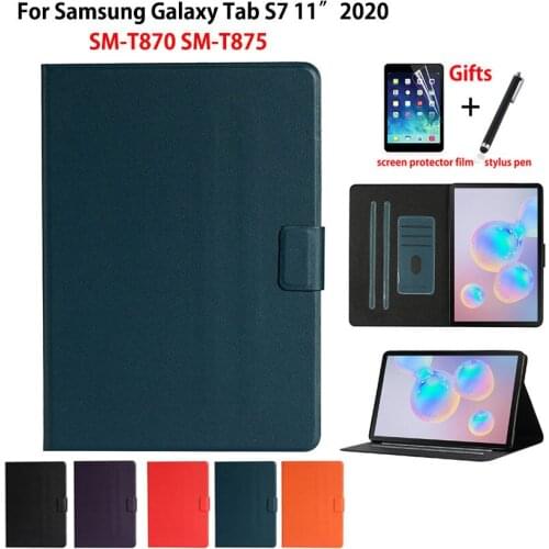 Case For Samsung Galaxy Tab S7 11 inch Cover SM-T870 SM-T875 T870 T875 Coque Funda Tablet Protective Stand Coque Shell +Gift