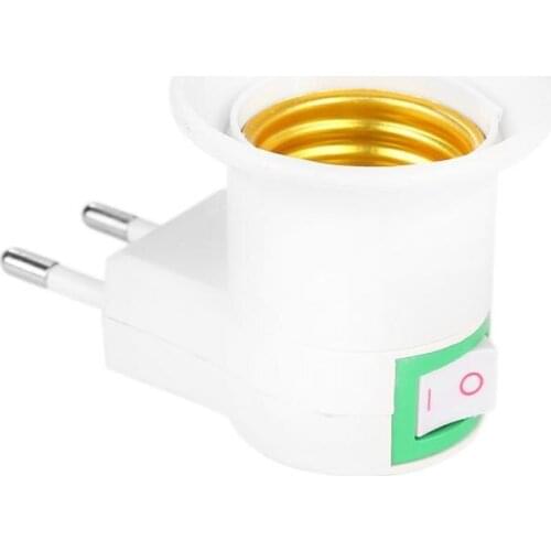E27 220V Lamp Base LED Light Male Socket EU Plug Adapter Converter Screw Mouth Night Light Bulb Socket With Switch