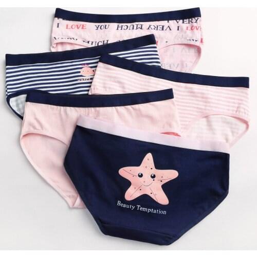 Hot Sale Starfish Whale Briefs Letter Lingerie Sexy Underwear Women Panties Cotton Bragas Culotte Femme Plus Size