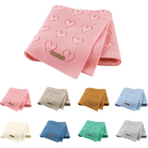 Cotton Knitted Baby Blankets Newborn For Boys Girls Kids Blanket Stroller Bedding Quilts Wrap Infant Muslin Swaddle100*80 CM