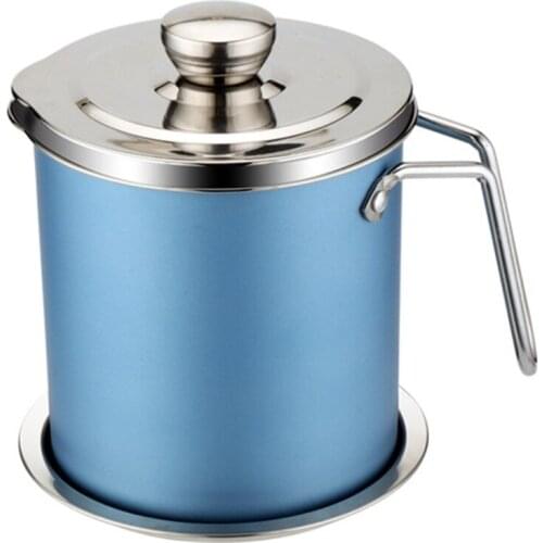 Grease Container Stainless Steel Grease Keeper 1.3L Vinegar Storage Pot with Fine Mesh Strainer Kitchen Cooking Frying