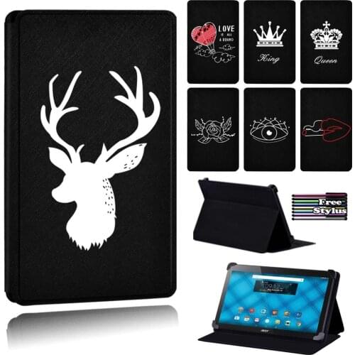 Cover Case for Acer Iconia One 10 B3-A30 B3-A40 B3-A50/Iconia A3-A10 10.1 -Shockproof White Image Leather Flip Tablet Case + Pen