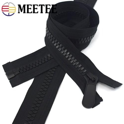 Meetee 15# Open-end Resin Zipper 70/80/90/100cm Down Jacket Coat Zippers for Sewing DIY Garment Accessories