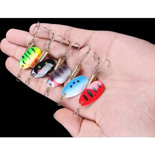 45mm 5.2g Metal Fishing Lure Spoon Lure Colorful Sequins Bait Fishing Tackle Hard Bait Spinner Bait